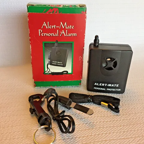 ALERT-MATE Personal Alarm With Rip Cord,Keychain, & Door/Window Contact-Open Box