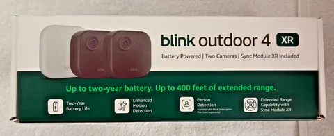 Blink Outdoor 4 XR Smart Security 2 Camera System - Up to 400 Feet Range SEALED