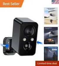 Security Cameras Wireless Outdoor Battery: 180° Horizontal Camera for Home Se...
