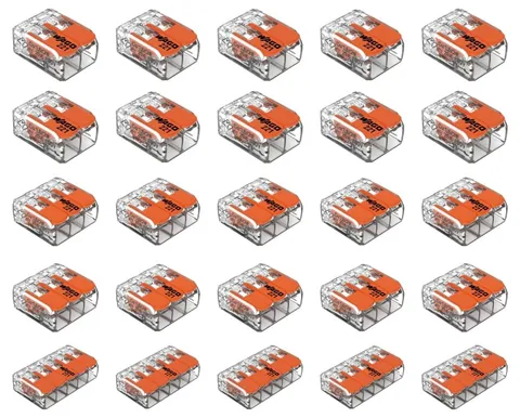 Wago 25pc 2 Port (10) 3 5 (5) 221 ‎Pack of 50, Transparent
