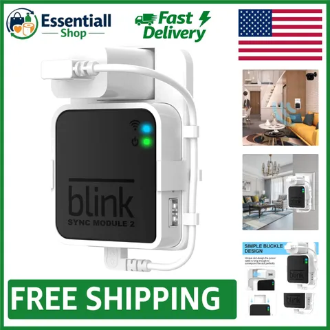 Durable Outlet Wall Mount for Blink Sync Module 2: Tidy, Portable, Hassle-Free
