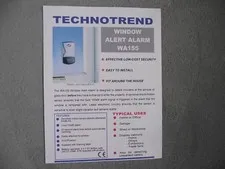 4 x Window Vibration Security Alarm by Technotrend (incl. batteries)