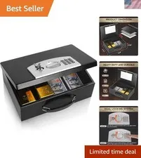 Durable Metal Fire-Resistant Safe Box with Keypad Lock for Documents & Jewelry