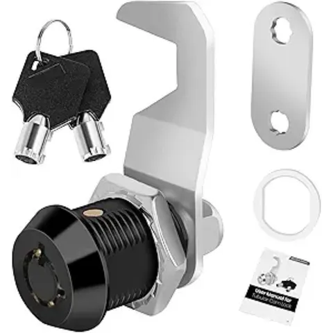 Toolbox Lock with Keys, Cabinet Locks Keyed Alike, Size: 5/8 Inch 1 Pack-Black