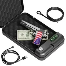 Electronic Pistol Safe Grimtron Compact Key Lock Box
