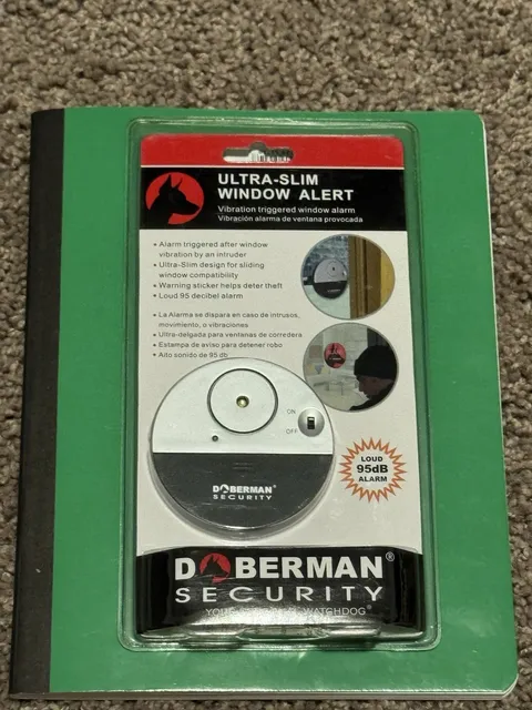 Doberman Security SE-0106 Ultra-Slim Window Alarm, Vibration Trigger, 95dB