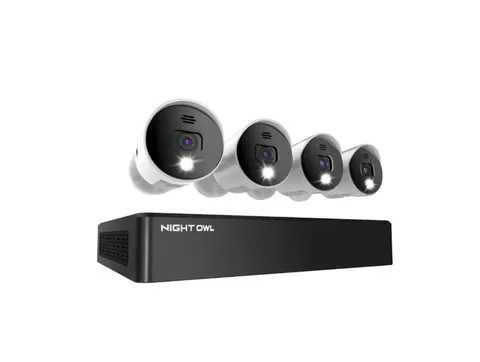 NEW Night Owl 8 Channel 4K Bluetooth DVR w/ 1TB Hard Drive & 4 Wired UHD Cameras