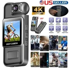 WiFi 4K 1080P Camera Camcorder Body Police Cam w/ Audio Video DVR IR Night Cam