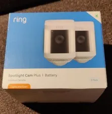 Ring Spotlight Cam Plus Camera Indoor/Outdoor Wireless Pack of 2 Battery NIB