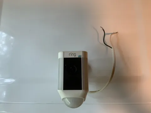 Ring Spotlight Cam Wired Outdoor Rectangle Security Camera, White