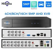 Hiseeu 5MP XVR DVR 4/8/16CH AHD TVI CVI CVBS IP Security Recorder