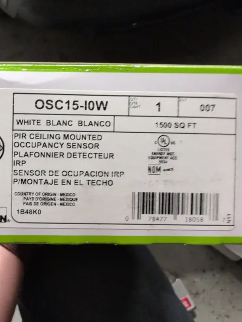 Leviton OSC15-I0W Ceiling Occupancy Sensor Infrared 1500 Sq Ft Open Box