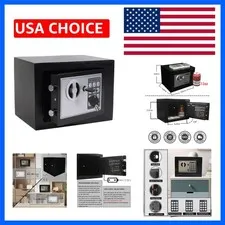 Small Steel Security Safe Box with Keypad,Key;0.23 CuFt, Black | Electronic D...
