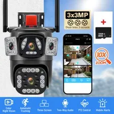 V380 APP Dual Lens WiFi IP Camera Wireless Outdoor CCTV PTZ Home Security IR Cam