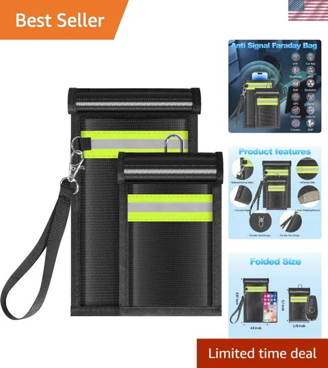 Compact 2-Pack Faraday Bags - Advanced Signal Blocking & Emergency Protection