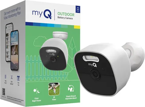myQ Outdoor Battery Camera, 2K Camera, Color Night Vision, Spotlight