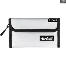 Compact Fireproof Zipper Wallet - 5x8 Silver Cash Bag for Safeguarding Valuables