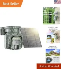 4G LTE Solar Security Camera - Wireless Outdoor HD 2K with Color Night Vision