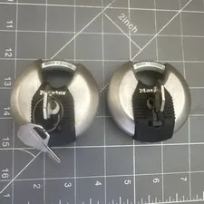 Vintage 2x Master lock padlock cylinder Boron-Carbide weather resistant w/ keys