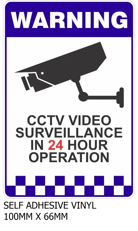 STICKER SECURITY WARNING SELFADHESIVE VINYL PROTECT INFRARED CAMERA SURVEILLANCE