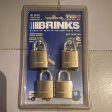 Brinks 101-20401 Solid Brass Padlocks 20mm Metallic Finish 4 Pack Keyed