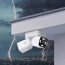 Outdoor Smart Security Cameras, 180° View Wifi Home Surveillance 1080P, Night Vi