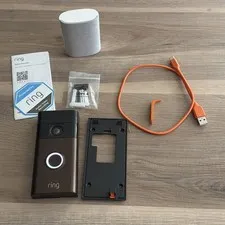 Ring Battery & Hardwire Doorbell in Venetian Bronze With Remote chime Device