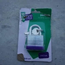 OfficeWorks Padlock 1.5 in Heavy Duty Laminated Steel Lock Purple with 2 Keys