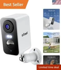 2K Wireless Outdoor Security Camera with AI Detection & Color Night Vision