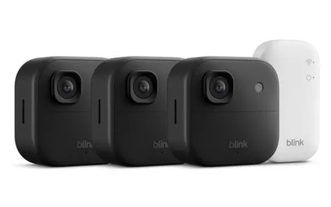 Blink Outdoor 2K+ Wireless Security Camera 3 Camera System Black Sync Module