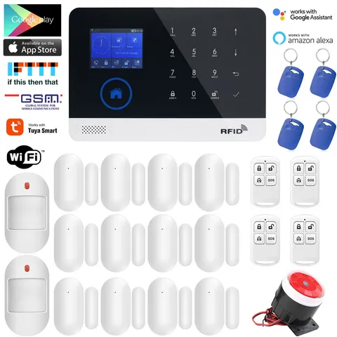 D17 Tuya IP WiFi Cloud APP GSM RFID Wireless Home Security Alarm Burglar System