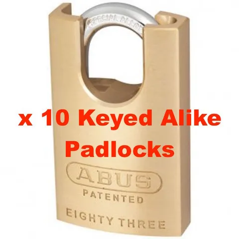 10 x Abus Keyed Alike Padlocks Concealed Shackle Padlock-83CS45NKA1-FREE POST!