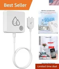 SW2 Water Leak Detector Sensor with 95dB Alarm, No Subscription Fee, Home Wir...