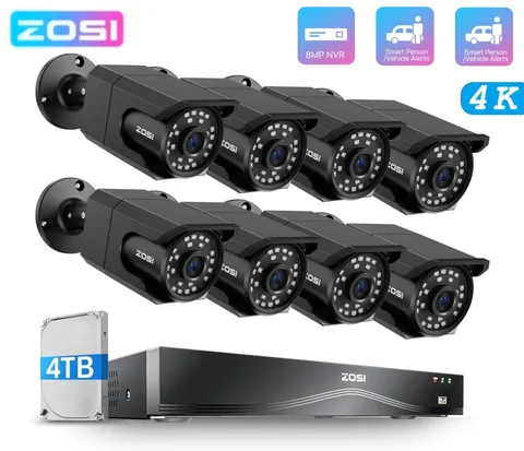 ZOSI 4TB 16CH 4K NVR PoE IP Security Camera CCTV System Outdoor IP66 Waterproof