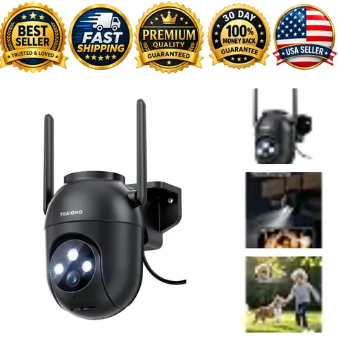 3MP Outdoor Wired Security Camera WiFi 2.4G/5G HomeKit Dome PTZ Auto Tracking