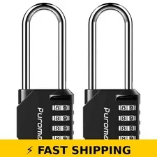 Puroma 2.6 Inch 4 Digit Waterproof Combination Lock - Black