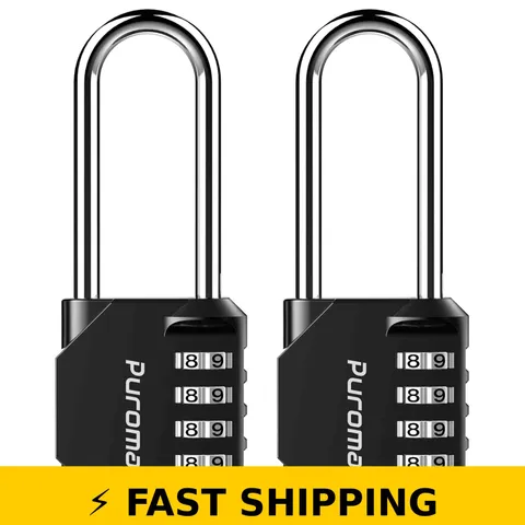 Puroma 2.6 Inch 4 Digit Waterproof Combination Lock - Black