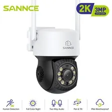 SANNCE 3MP PT Wireless IP Security Camera 2-Way Audio Outdoor Color Night Vision