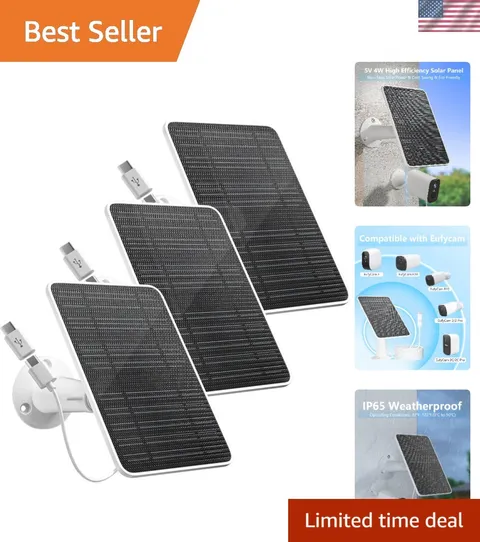 Durable  Solar Panel for Eufy – 4W Power Output, Easy Installation, 3 Pack