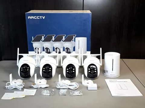 Arcctv Home Security System HD Camera Kit - AR-D6024, White, Solar Powered