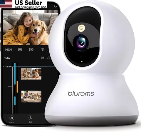 Security Camera 2K, blurams Baby Monitor Dog 1 Count (Pack of 1), White-1Pack