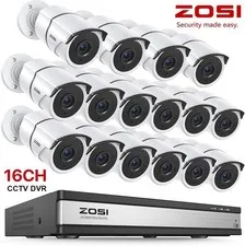 ZOSI 16CH Security Camera System 16x1080P Outdoor Cameras One Way Audio Ohne HDD