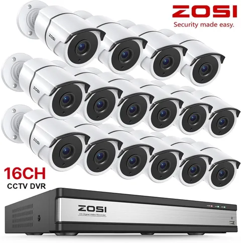 ZOSI 16CH Security Camera System 16x1080P Outdoor Cameras One Way Audio Ohne HDD