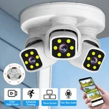 6MP WIFI Camera Three Lens Auto Tracking 360° PTZ Security Night Vision Camera