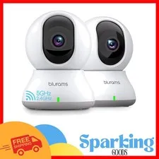 2-Pack 2K Security Cameras with 360° Coverage & Night Vision for Home Safety