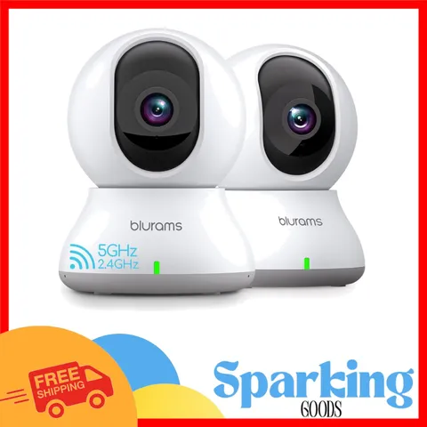 2-Pack 2K Security Cameras with 360° Coverage & Night Vision for Home Safety