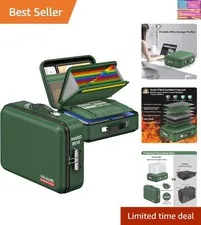 Fireproof Document Folder, Hard Fireproof Waterproof Document Box with Lock C...