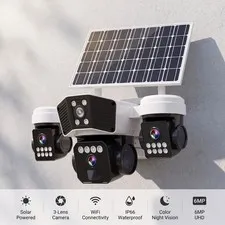 Solar Battery Powered Wireless WiFi Home Security Camera System Outdoor Pan/Tilt