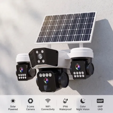 Solar Battery Powered Wireless WiFi Home Security Camera System Outdoor Pan/Tilt