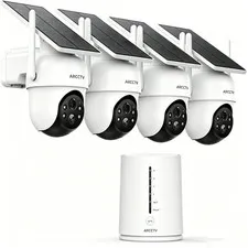4MP HD Solar Security Camera System Wireless Outdoor Pan Tilt Smart AI Detection